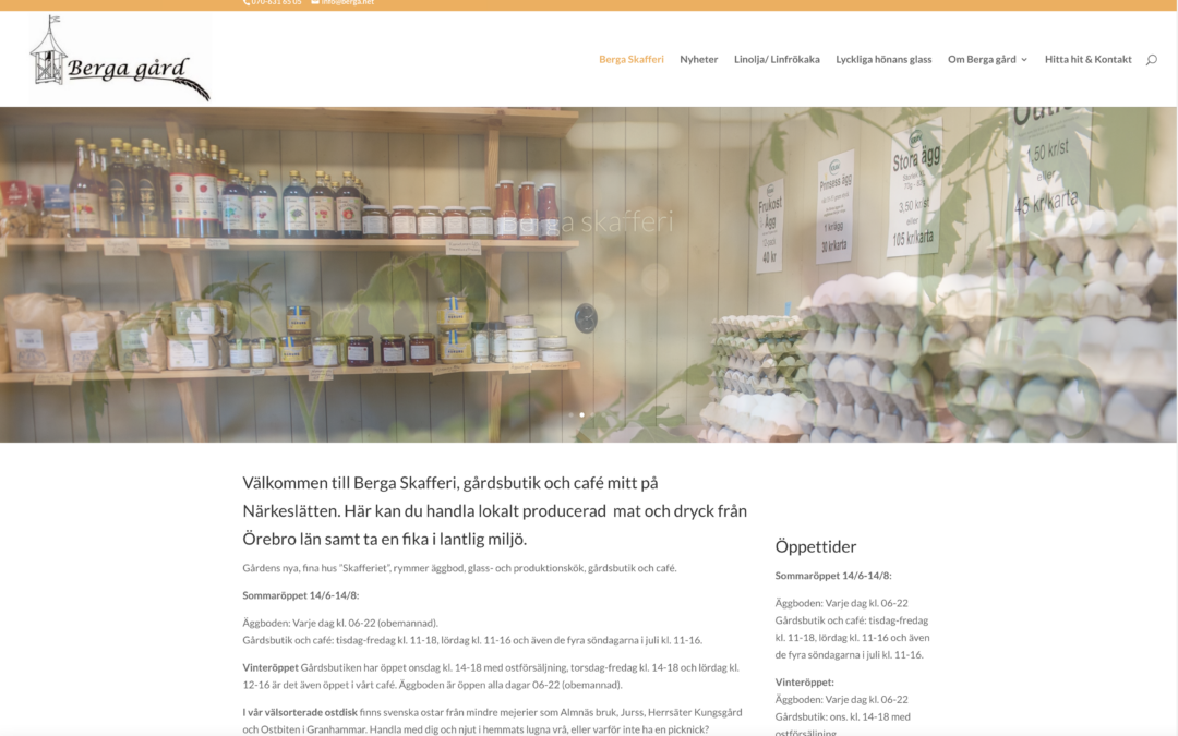 Redesign av Berga gårds webbsida – 2021