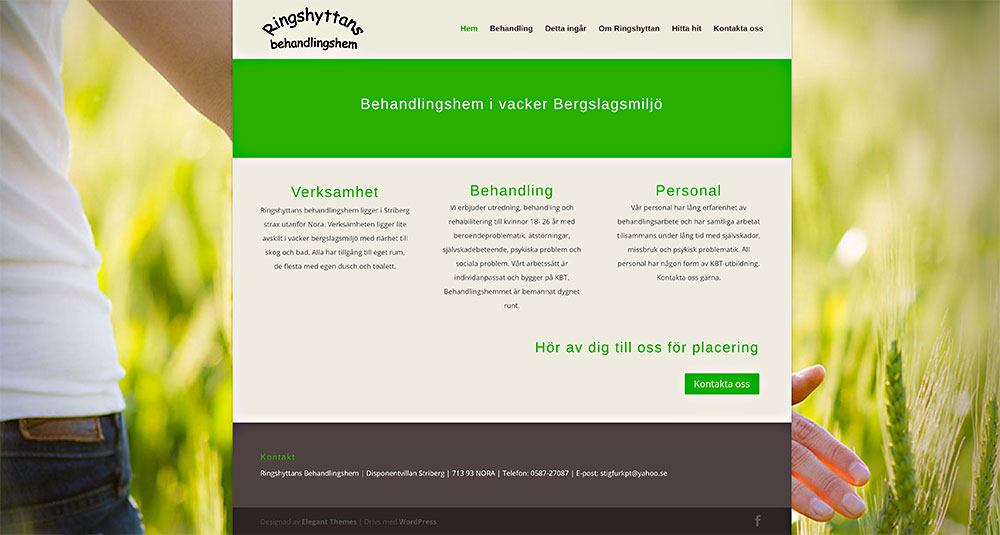 Ringshyttans behandlingshem har fått en ny webbsida