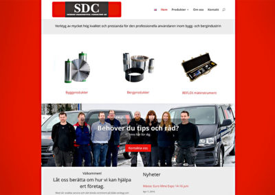 Webbsida med bilder för SDCAB i Nora.