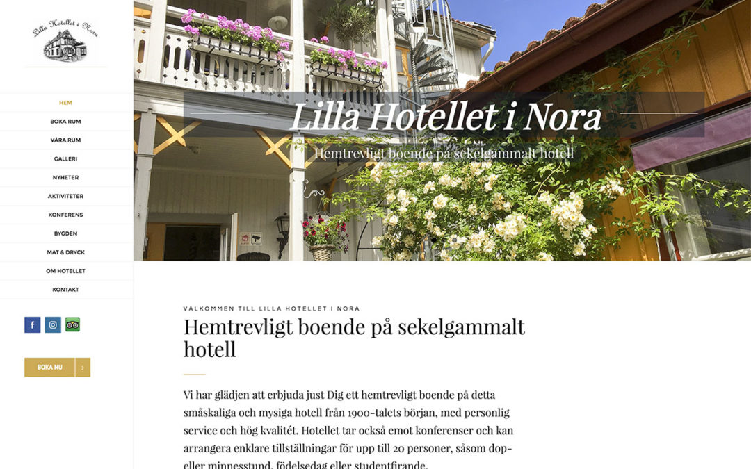 Webbsida och foto för Lilla Hotellet Nora