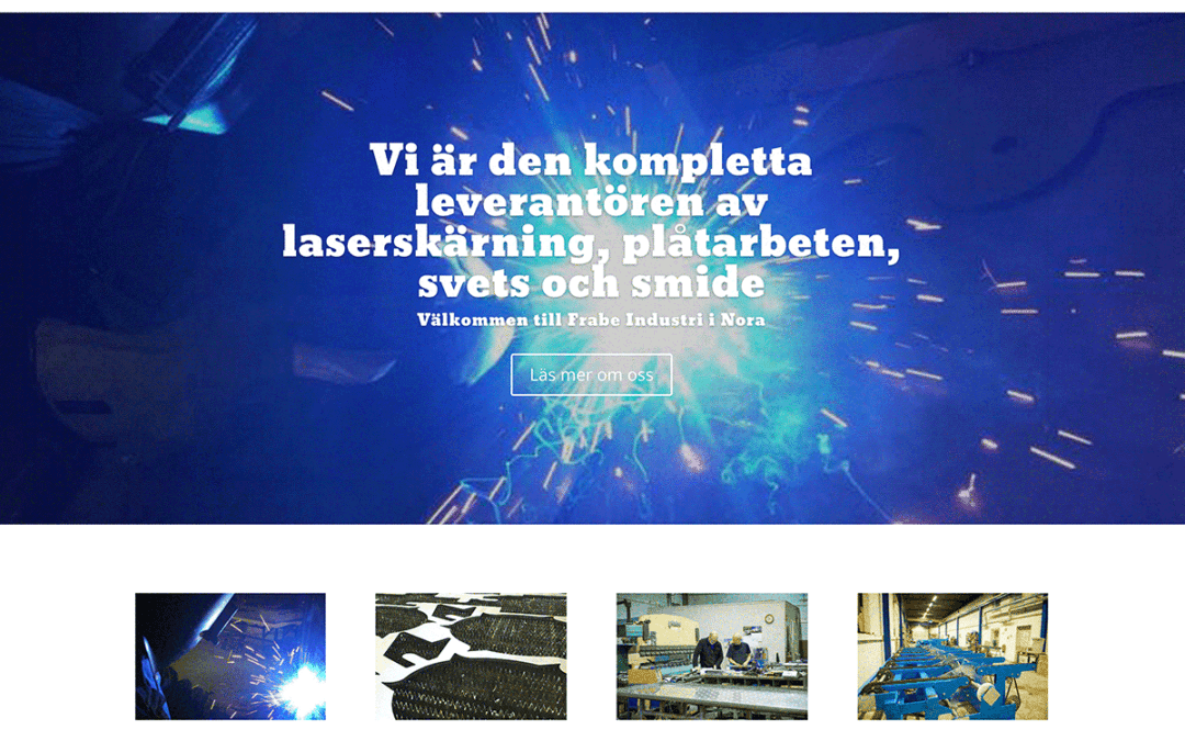 Webbsida och foto för Frabe Industri AB