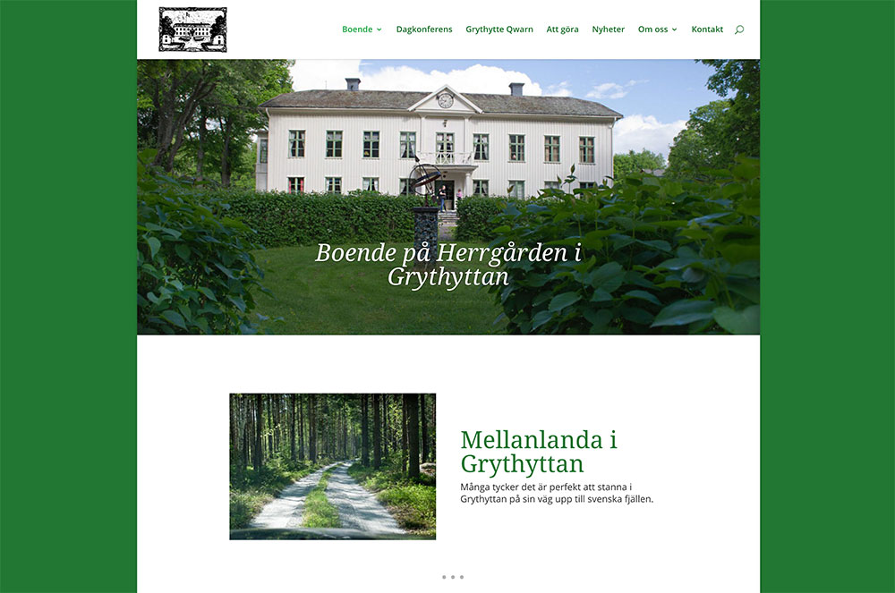 Webbsida för Herrgården i Grythyttan