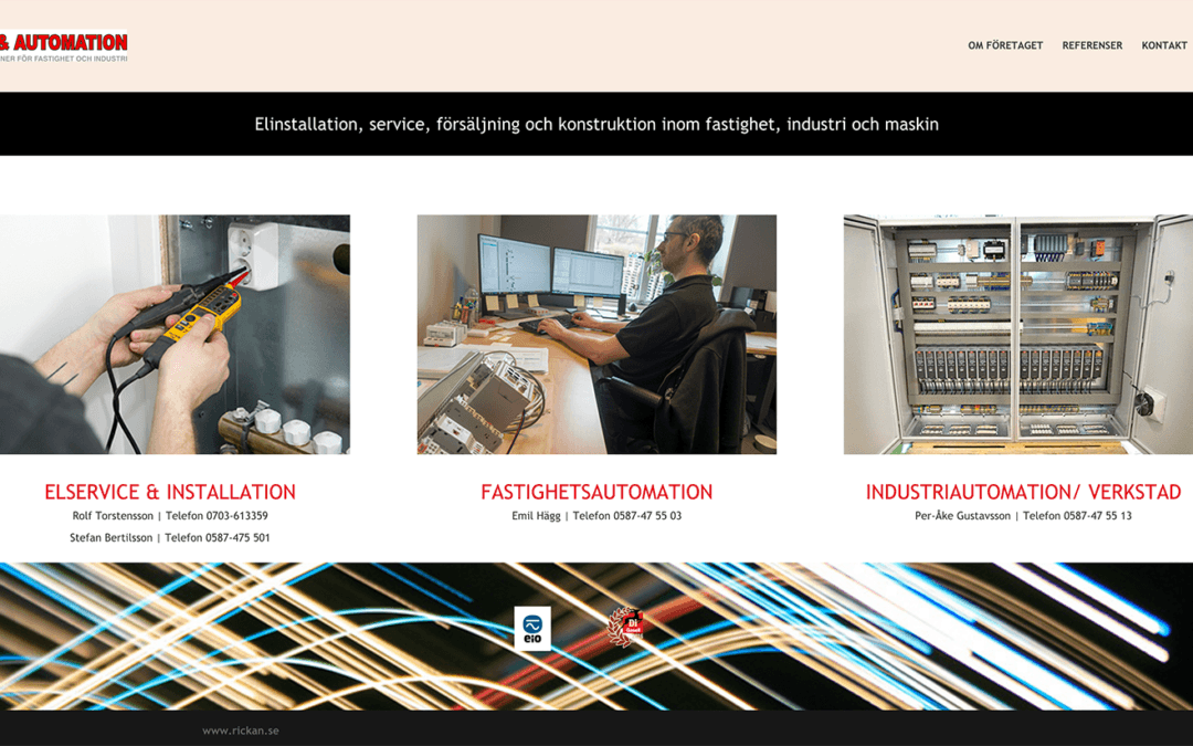 Webbsidan för El & Automation i Nora är sjösatt