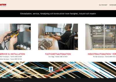 Webbsida för El & Automation i Nora AB