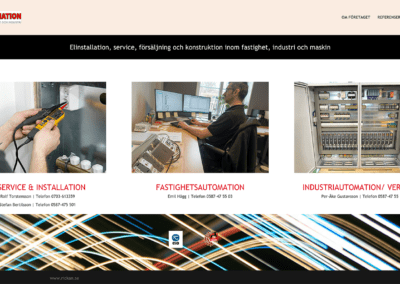 Webbsida för El & Automation i Nora AB-2017