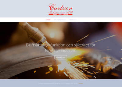 Webbsida för Carlsson Industriservice AB