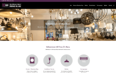 Webbsida för elföretag och Electrolux shop