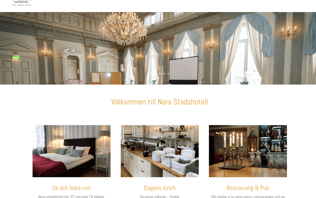 Redesign av Nora stadshotells webbsida – 2019