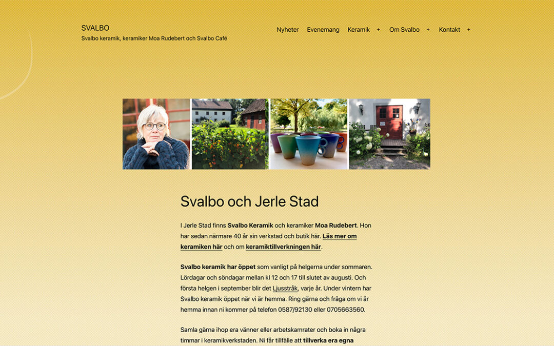 Redesign av Svalbo keramiks webbsida – 2021