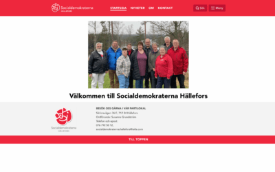 Webbsida för Socialdemokraterna Hällefors