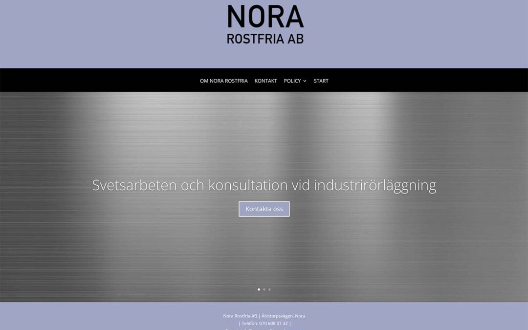 Webbsida för Nora Rostfria