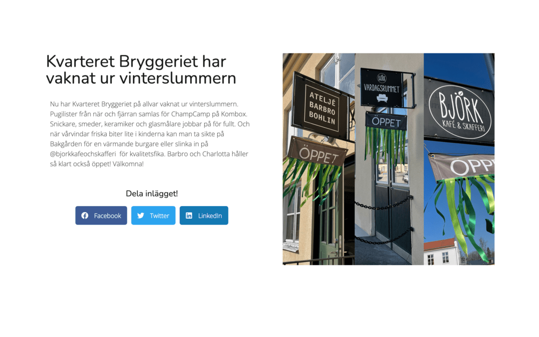 Webbredaktör för Kvarteret Bryggeriet
