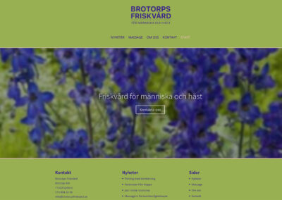Webbsida för Brotorps friskvård