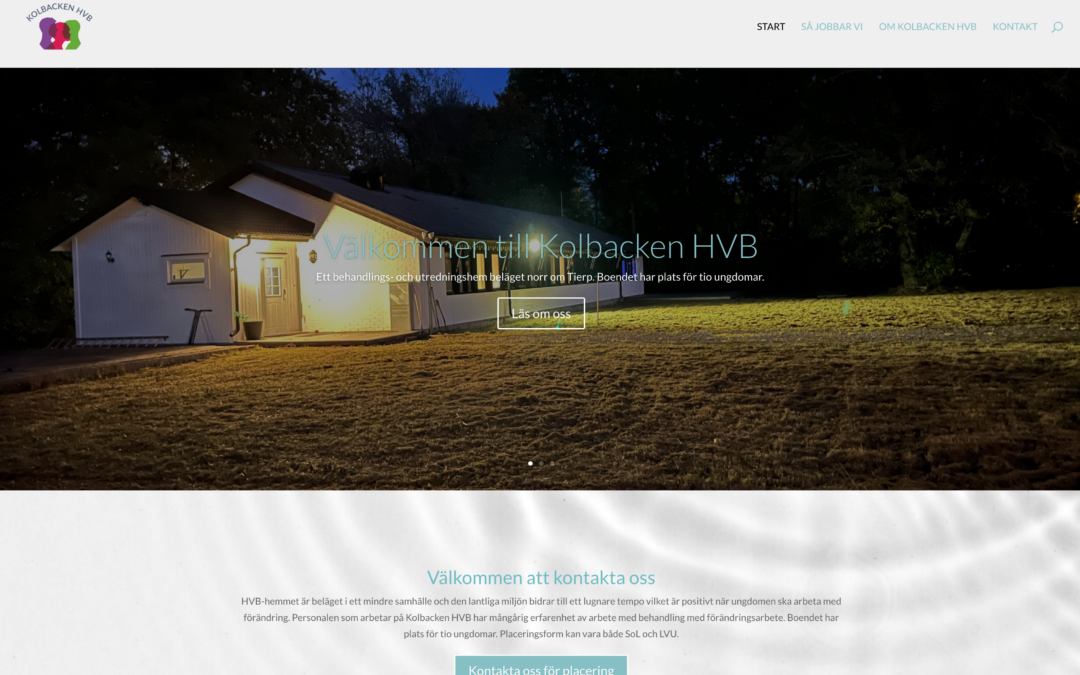 Webbsida och logo för Kolbacken HVB