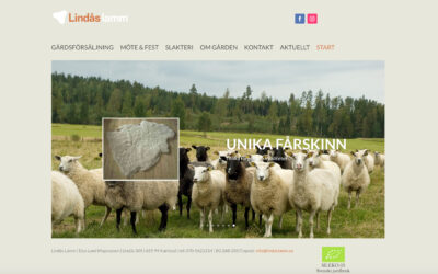 Webbsida för Lindås Lamm