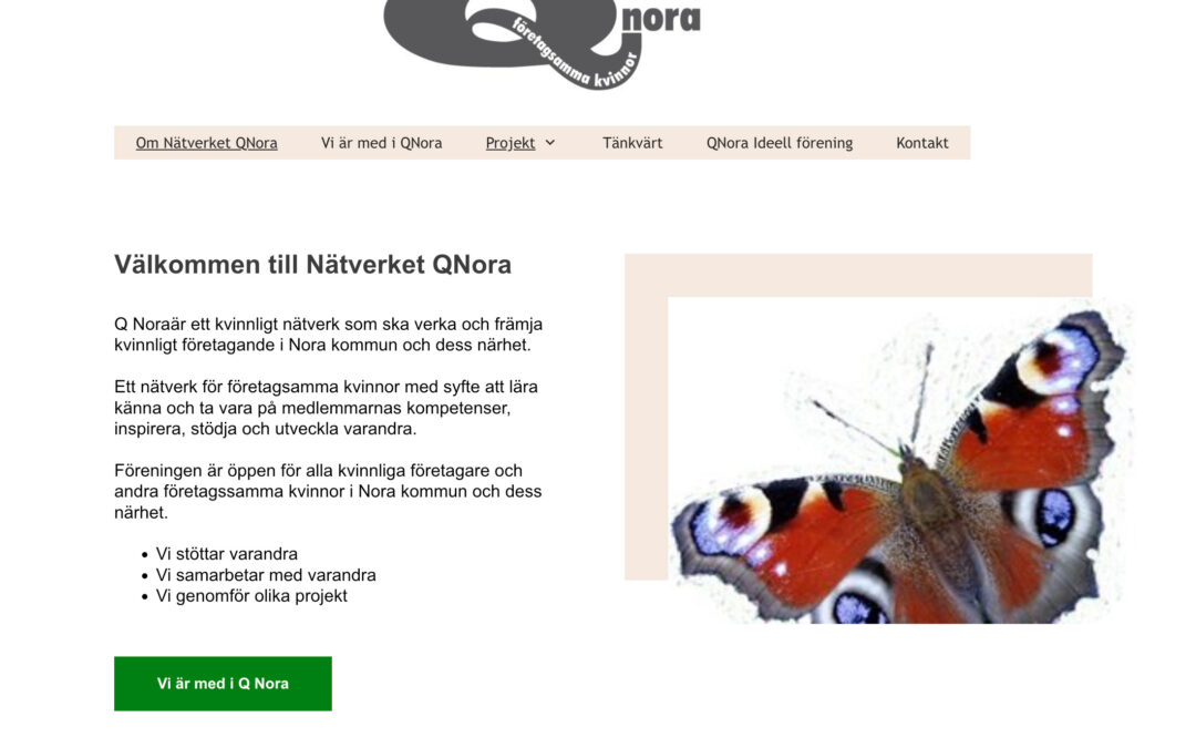 Webbsida för Q Nora