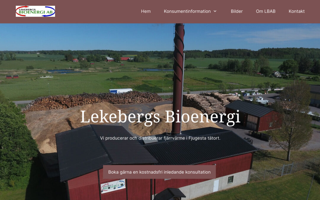 Webbsida för Lekebergs Bioenergi