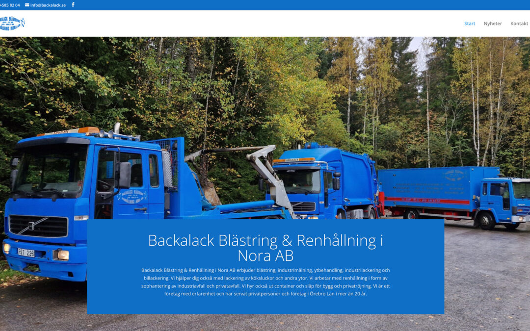 Webbsida för Backalack – 2023