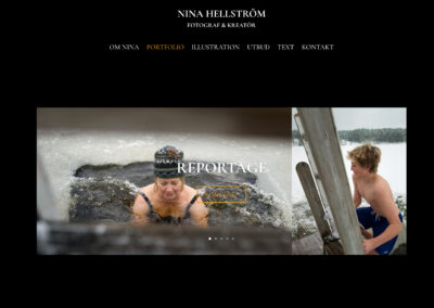 Webbsida för Fotograf & Kreatör Nina Hellström– 2024