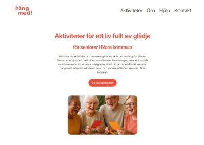 Webbsida Häng med! – 2025